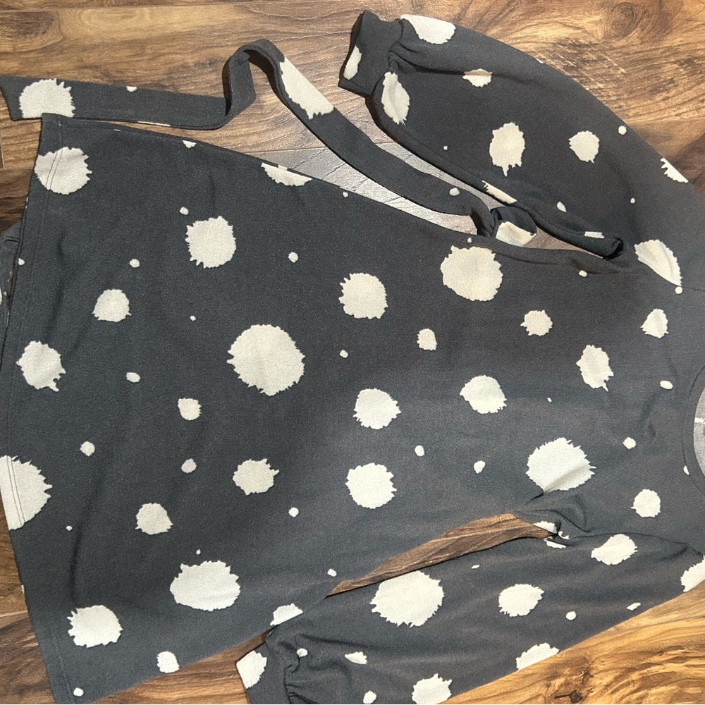 Gray and White Polka Dot Dress